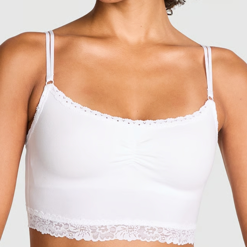 VS Pink Cotton Dorm Lightly Lined Bralette (S) NEW